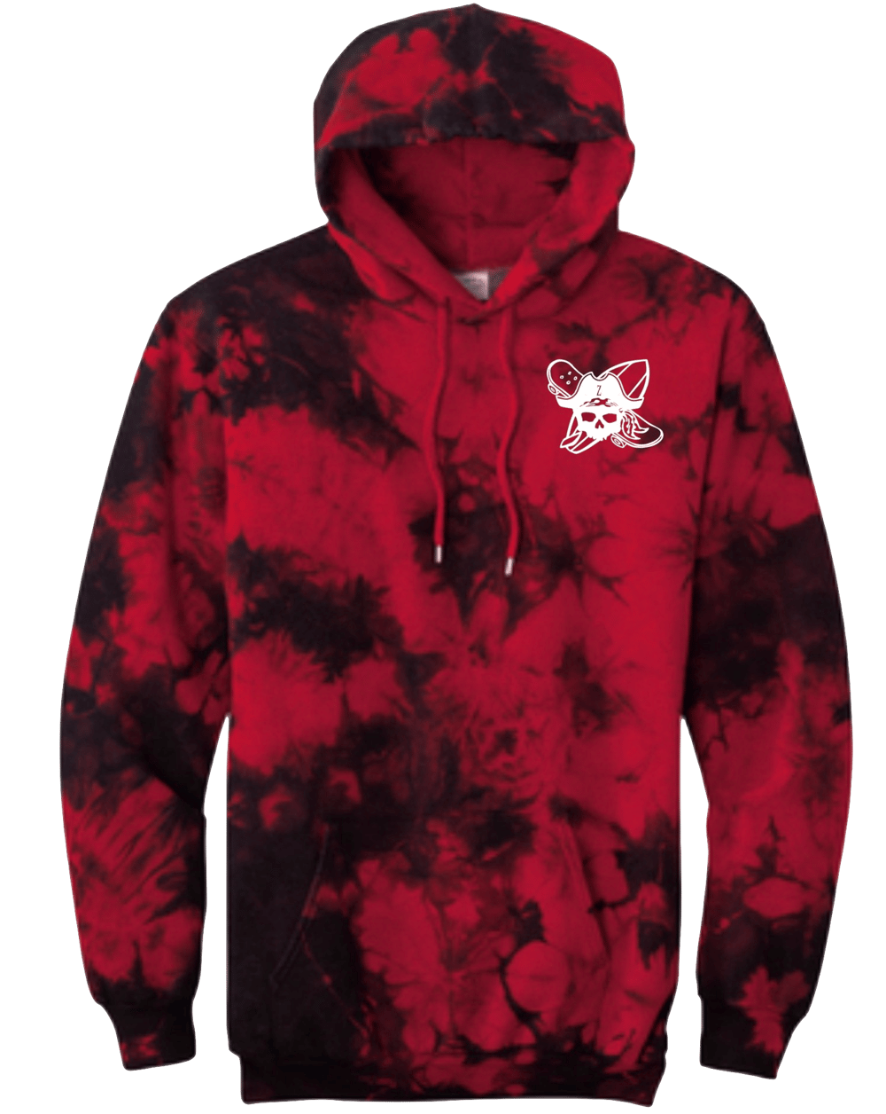 Red Tie Dye Crew Hoodie