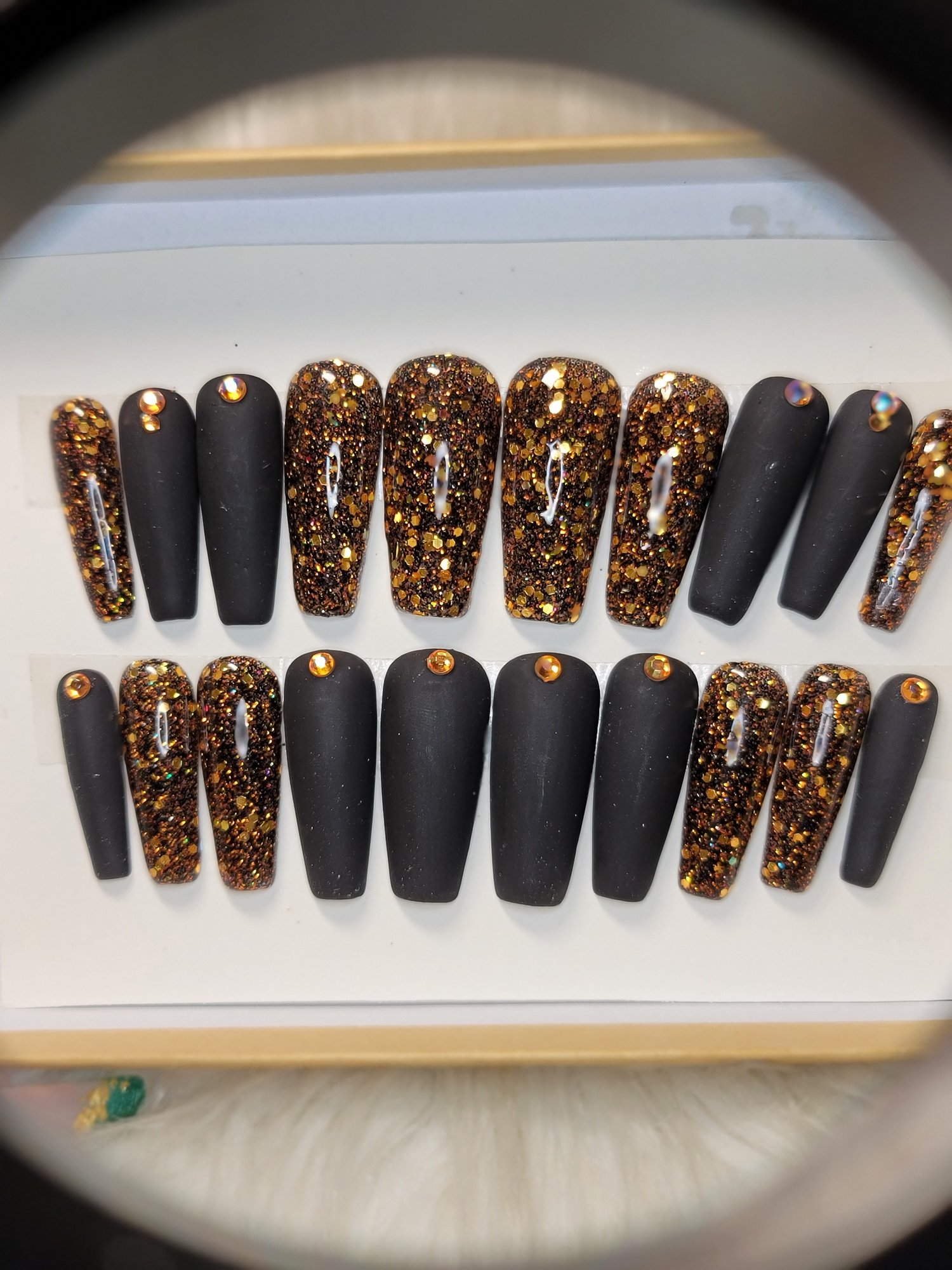 Image of Custom Fall glitter and matte black