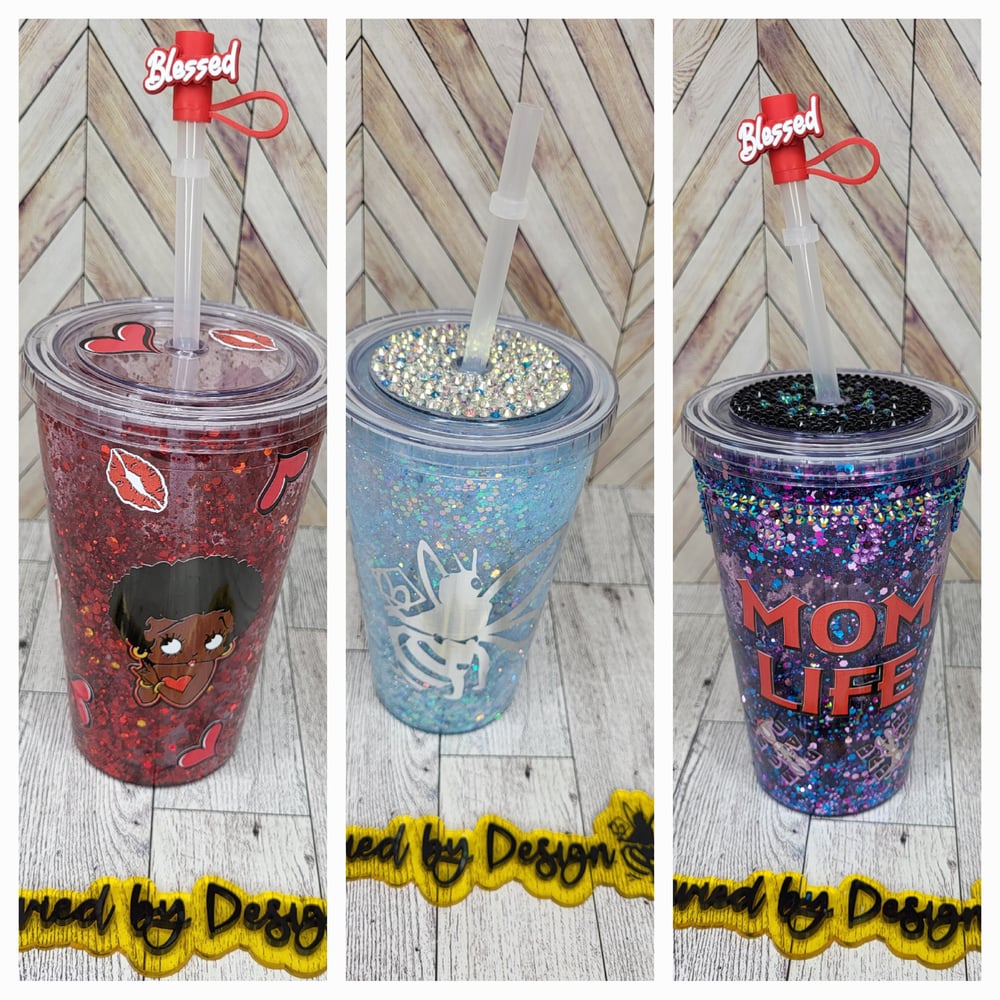 Image of 16oz Snow Globe & Glitter Tumblers