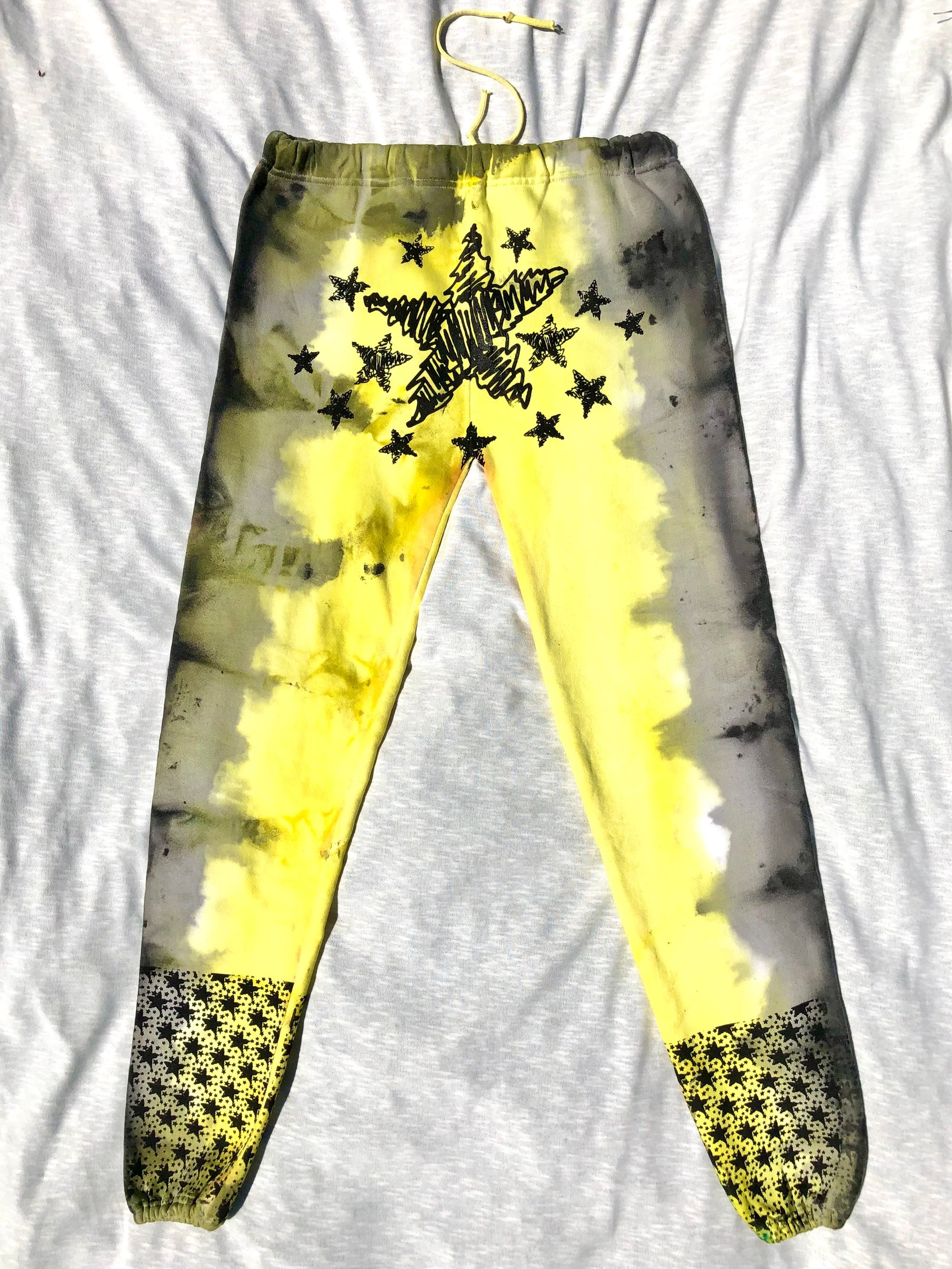 Yellow sweatpants 2025 with stars