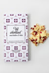 Mercedes chokladplatta, vitchoklad med hallon & karamell