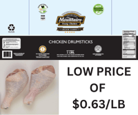 40 Pound Box of FRESH Chicken Drumsticks at only $0.63/LB  (Pick-Up Only)