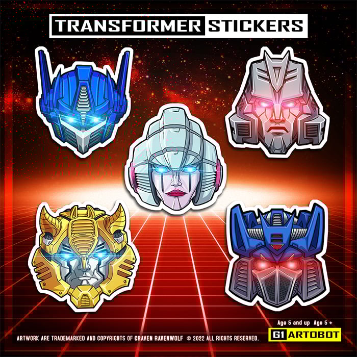 TRANSFORMERS (5 Headshots) - Sticker Pack