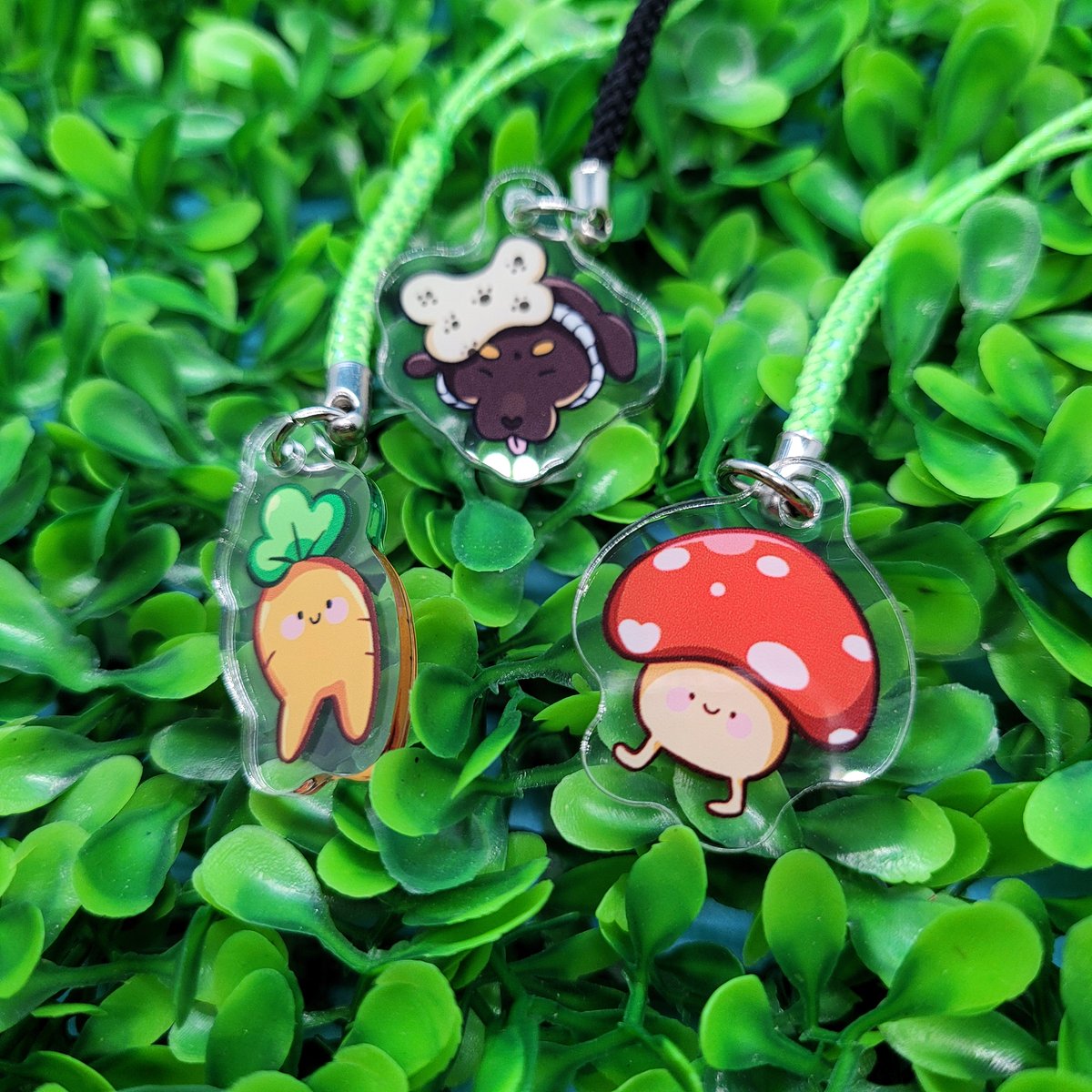 Image of Mini Charms: Carrot, Mushroom, Puppy