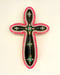 Image of Floral Cross Small Black/White/Hot Pink 