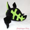 Green & Black Skeleton Bat Plushie