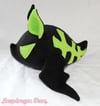 Green & Black Skeleton Bat Plushie