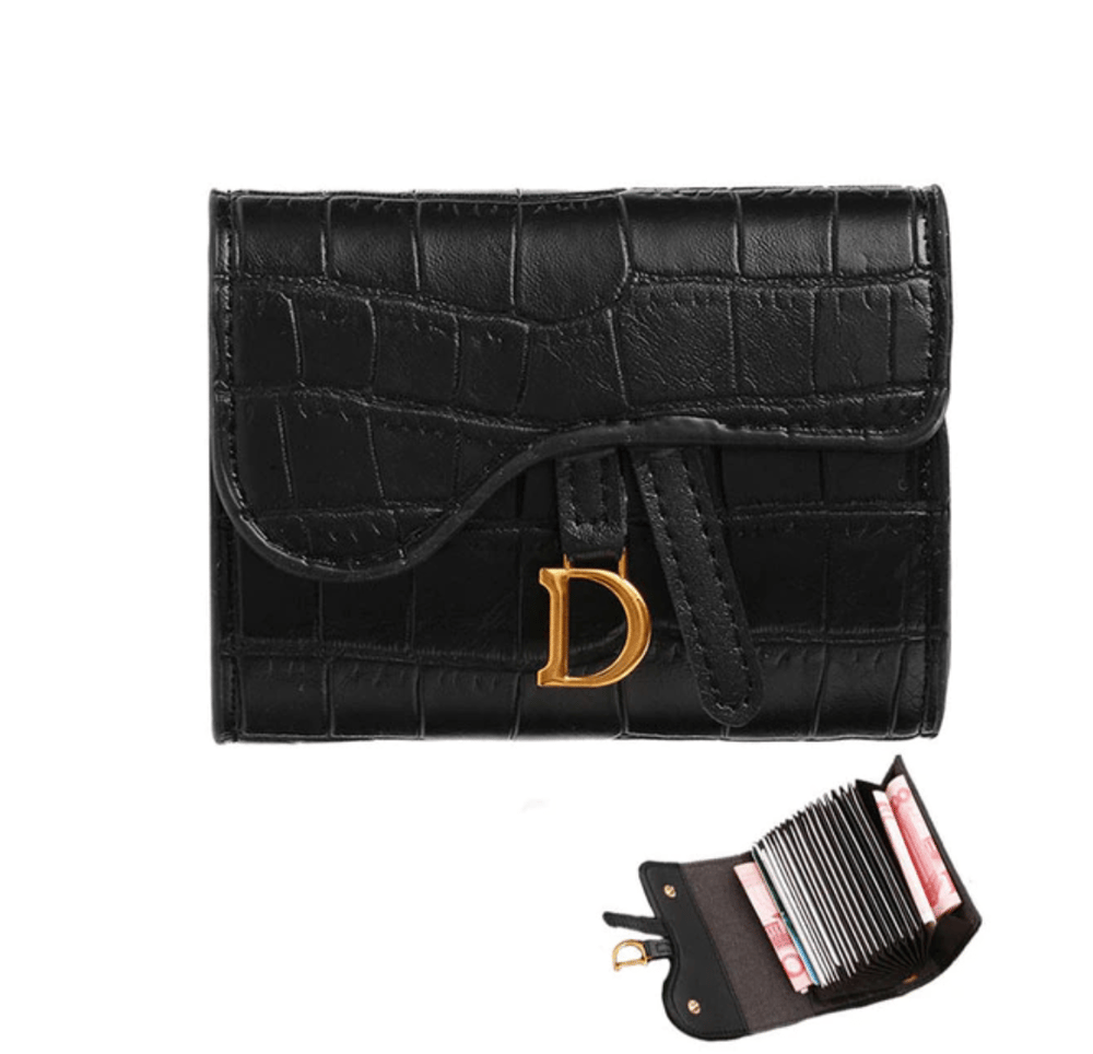 Image of PRE-ORDER: Small Faux Leather Skin Style Wallet with "D" Emblem Attached 