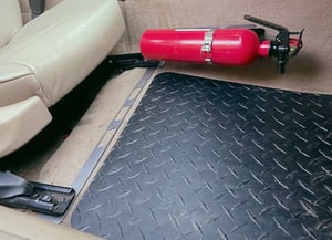 Image of BMW E36/ E46 floor-mounted Passenger side F.E.M. (Fire Extinguisher Mount)