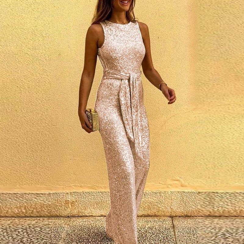 Image of EYE-CATCHING ROSE GOLD JUMPSUIT