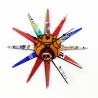 Image 1 of SkateBurst Skateboard Clock- 12" (305mm) Dia. Wall Clock by Deckstool. 