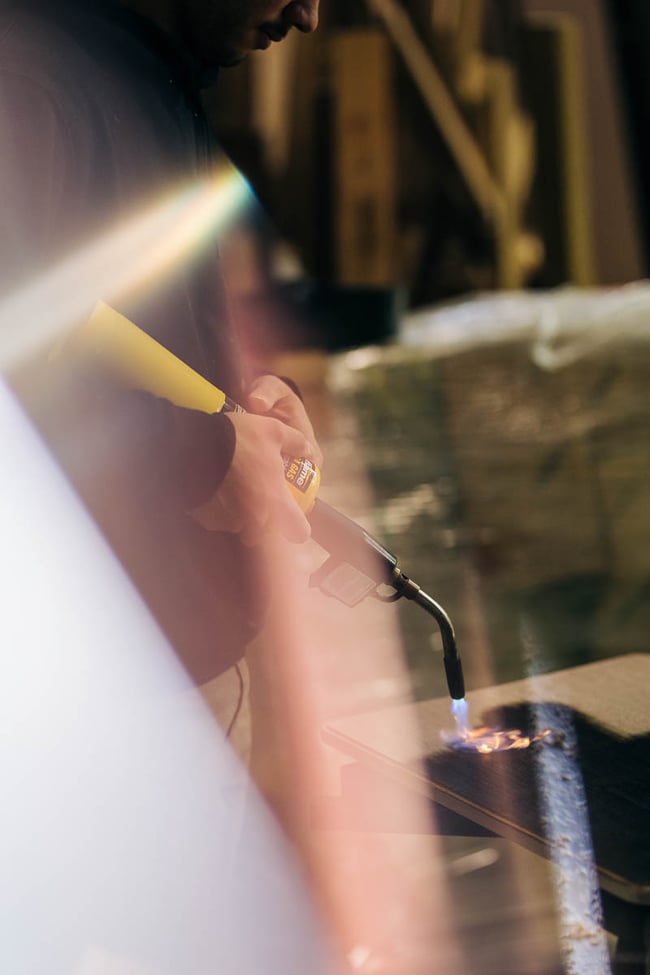 STILLWATER BENCH IN TORCHED TASMANIAN OAK - ROGUE LEATHER