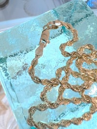 Image 2 of 14k solid gold handmade diamond cut rope chain