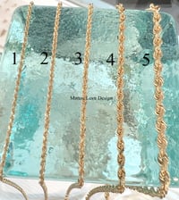 Image 1 of 14k solid gold handmade diamond cut rope chain