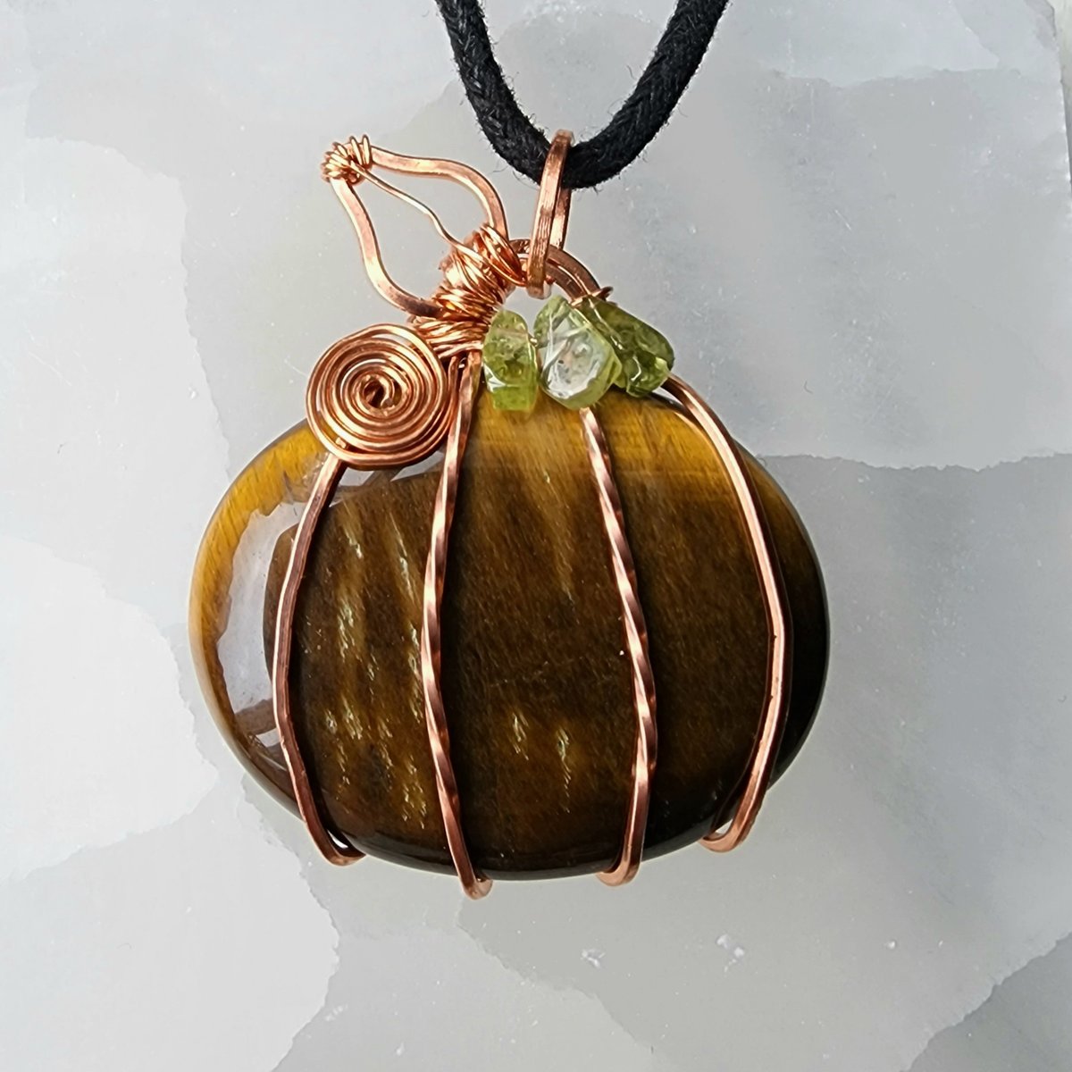Image of Tiger's Eye Pumpkin Pendant