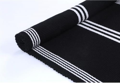 Image of Black and White striped Rug