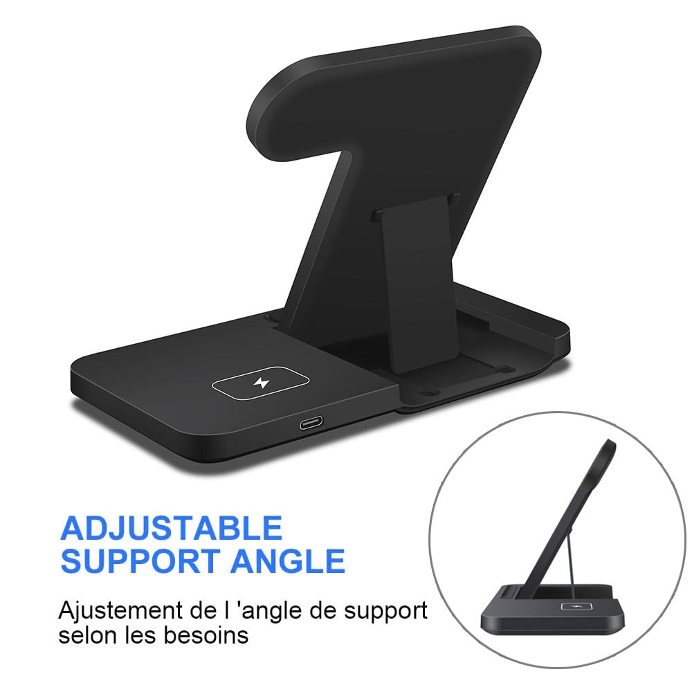 3-in-1 Fast Qi Wireless Charger Stand