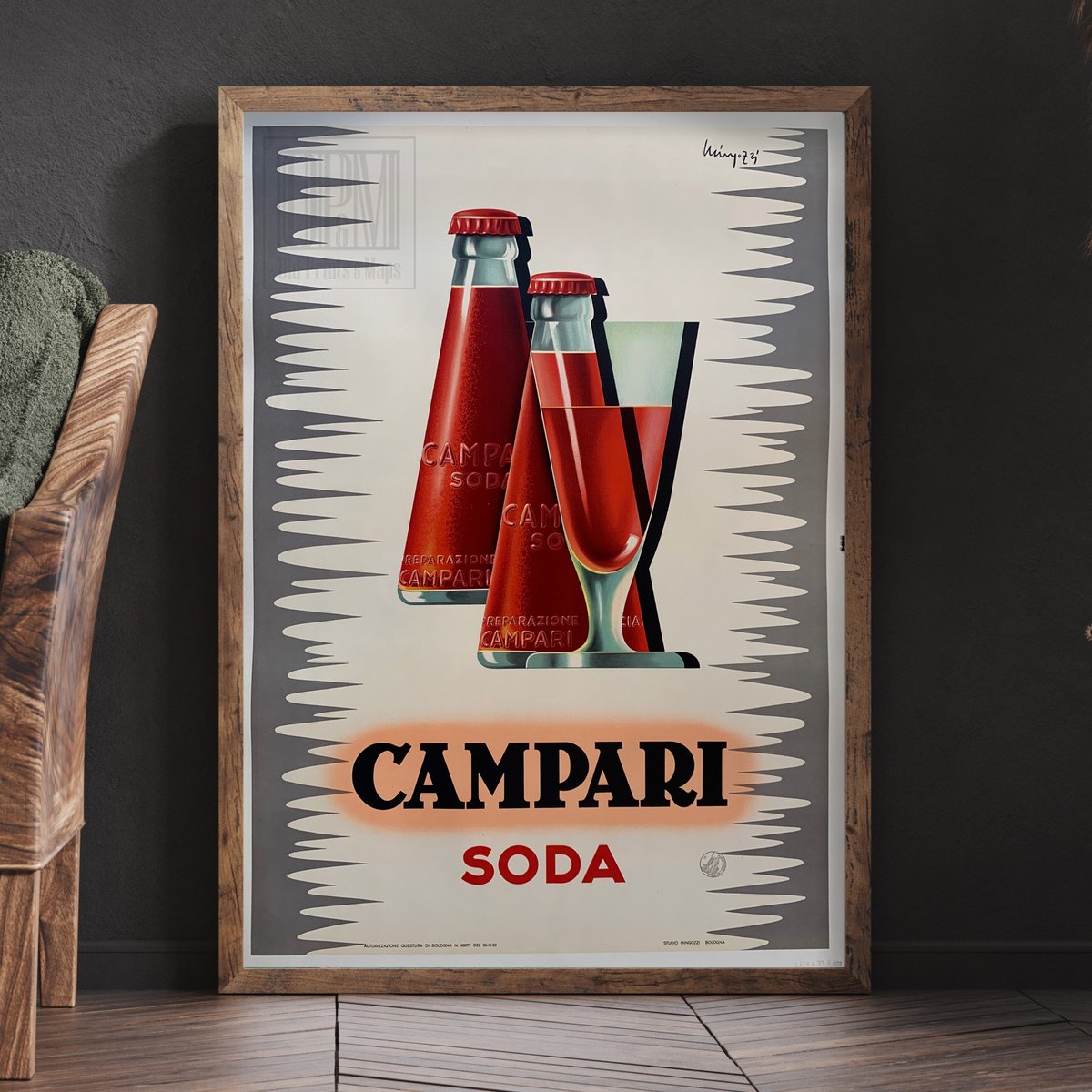 Campari Soda, Giovanni Mingozzi, 1950, Vintage Poster, Wall Art Print, Home Decor
