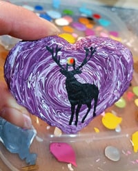 Image 2 of Purple skies deer slate heart