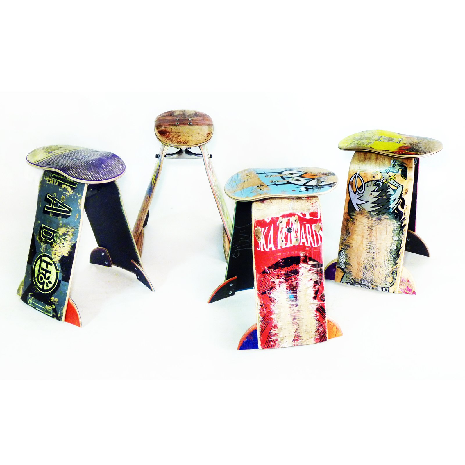 Basic Skateboard Stool - Recycled Skateboard Stool by Deckstool