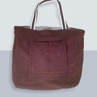 Image 1 of Plum boucle bag houndstooth lining