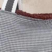 Image 3 of Plum boucle bag houndstooth lining