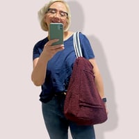 Image 4 of Plum boucle bag houndstooth lining