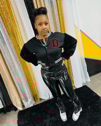 Image 3 of LEATHERR  STACKED PANTS 