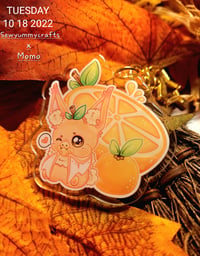 Image 1 of Orange Fruit Bat 2inch Keychain