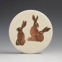 Image 1 of Three Hares ceramic wall hanging 