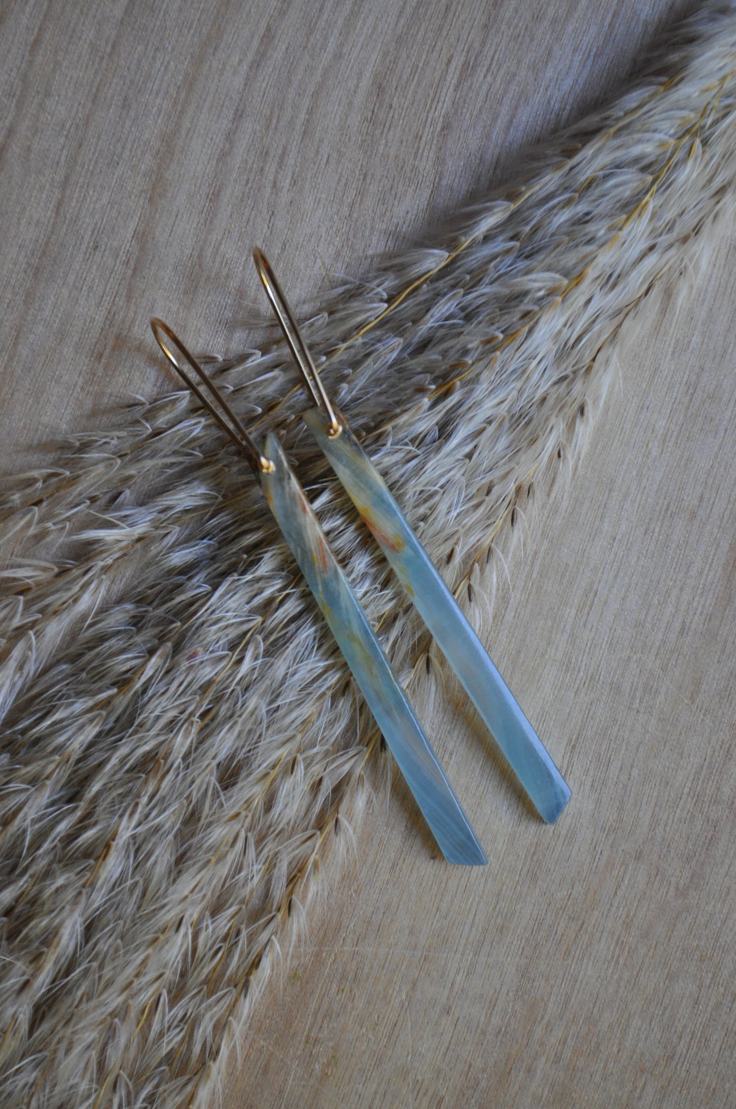 Image of OOAK Blue Calcite Bar Dangles