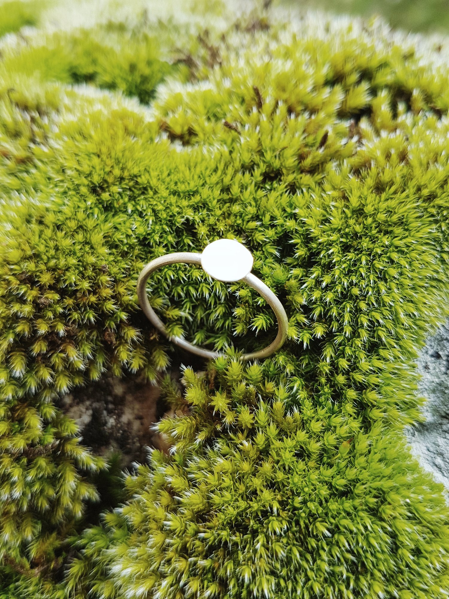 Image of Full Moon Silver Disc Ring