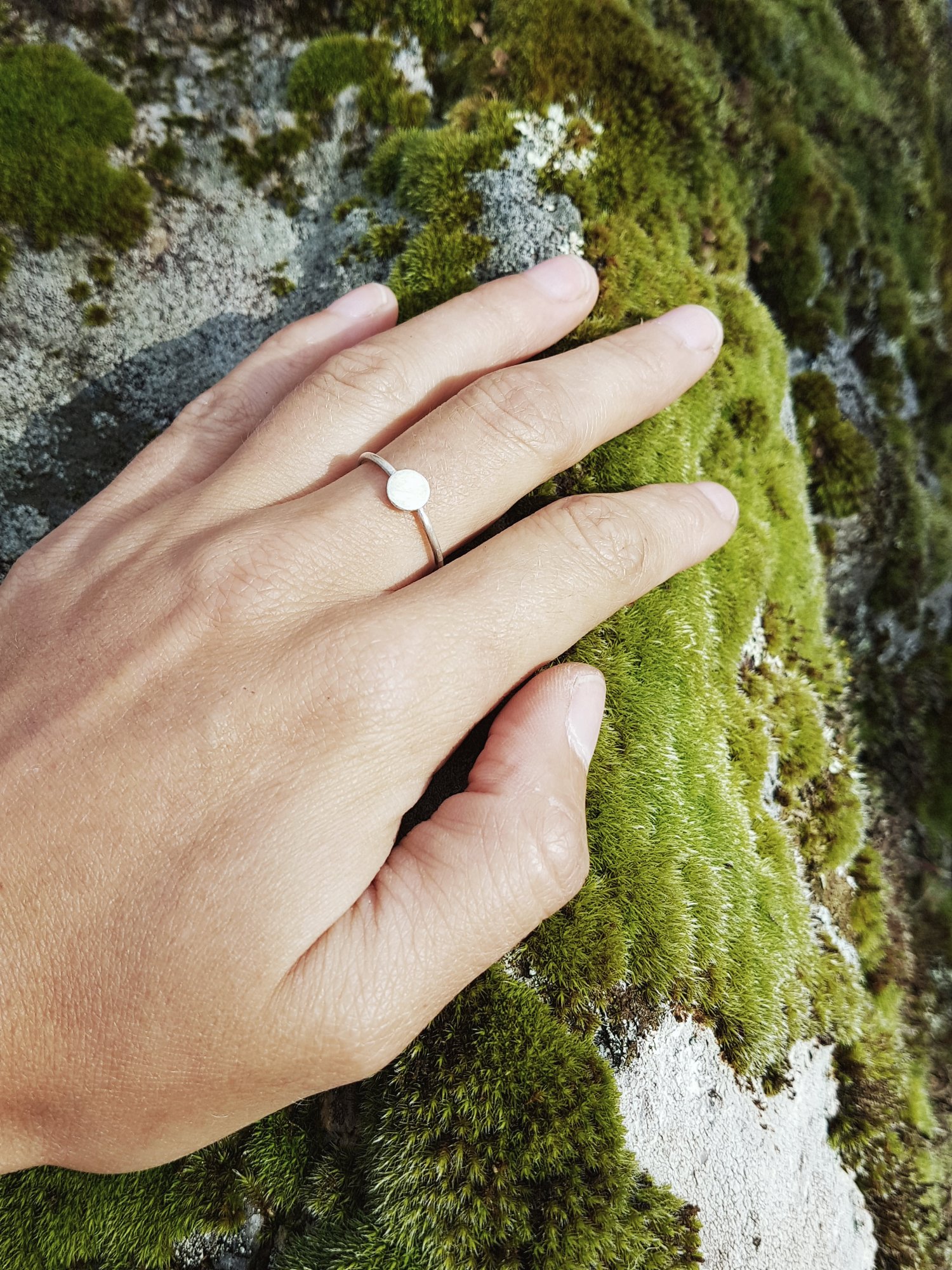 Image of Full Moon Silver Disc Ring