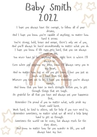 Image 1 of Wishes for my baby poem