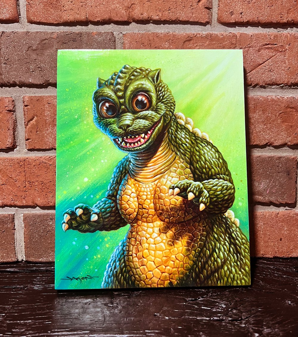 "Little Godzilla" - 8" x 10" original acrylic painting