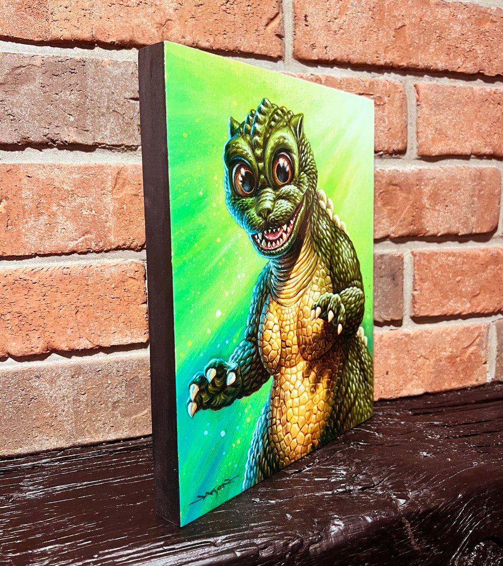 "Little Godzilla" - 8" x 10" original acrylic painting