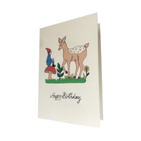 Image 2 of Elf and Fawn Birthday Card