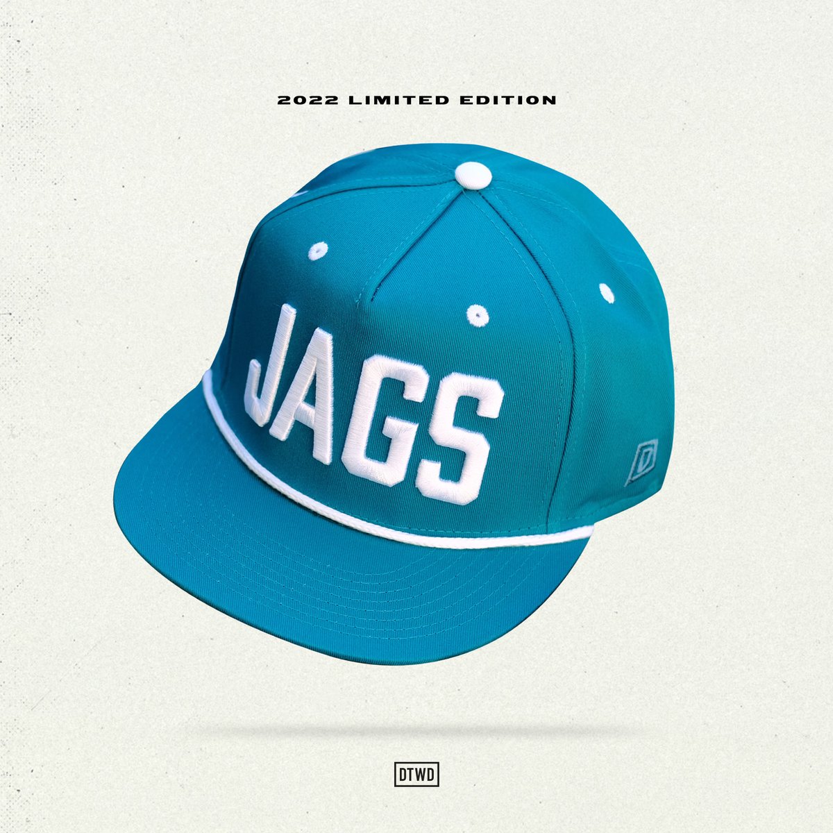 Image of JAGS teal and white rope snapback