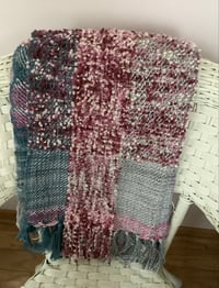 Image 2 of Hand Dyed, Hand Woven  Blanket Scarf - Shawl/ Wrap - Wearable Art