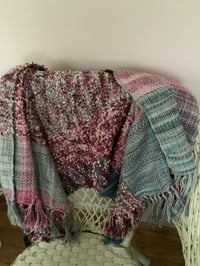 Image 3 of Hand Dyed, Hand Woven  Blanket Scarf - Shawl/ Wrap - Wearable Art