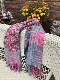 Image 4 of Hand Dyed, Hand Woven  Blanket Scarf - Shawl/ Wrap - Wearable Art