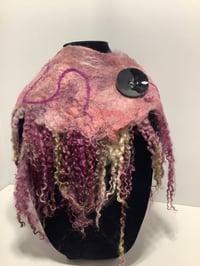 Image 2 of Hand dyed, wet felted reversible cowl !