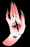 'WITCHES HAND' sticker
