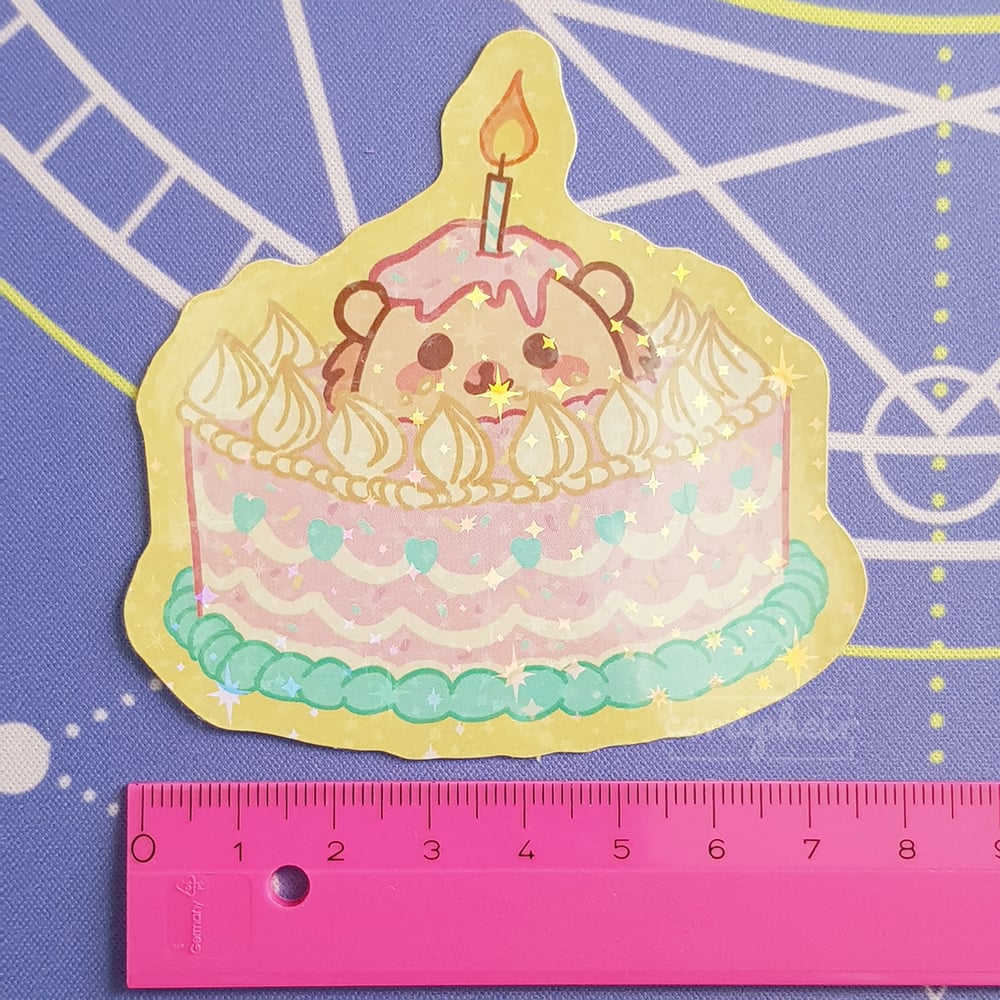 Image of Birthday Hedgie - ✨ Holo Sticker