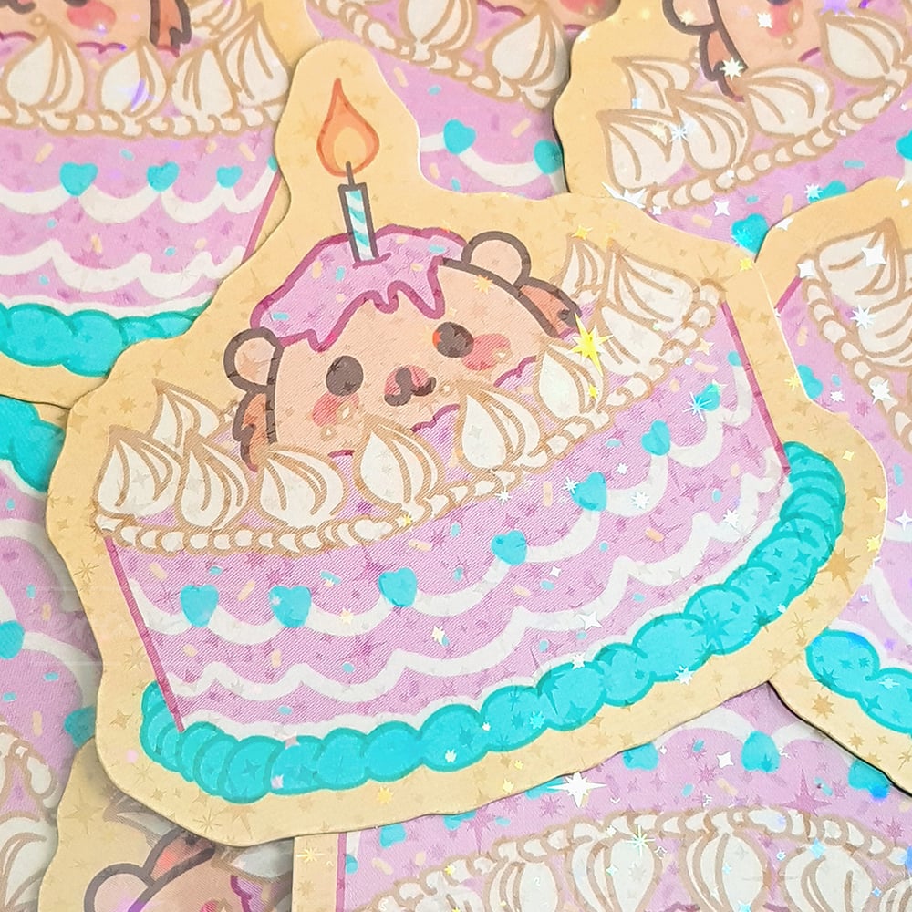 Image of Birthday Hedgie - ✨ Holo Sticker