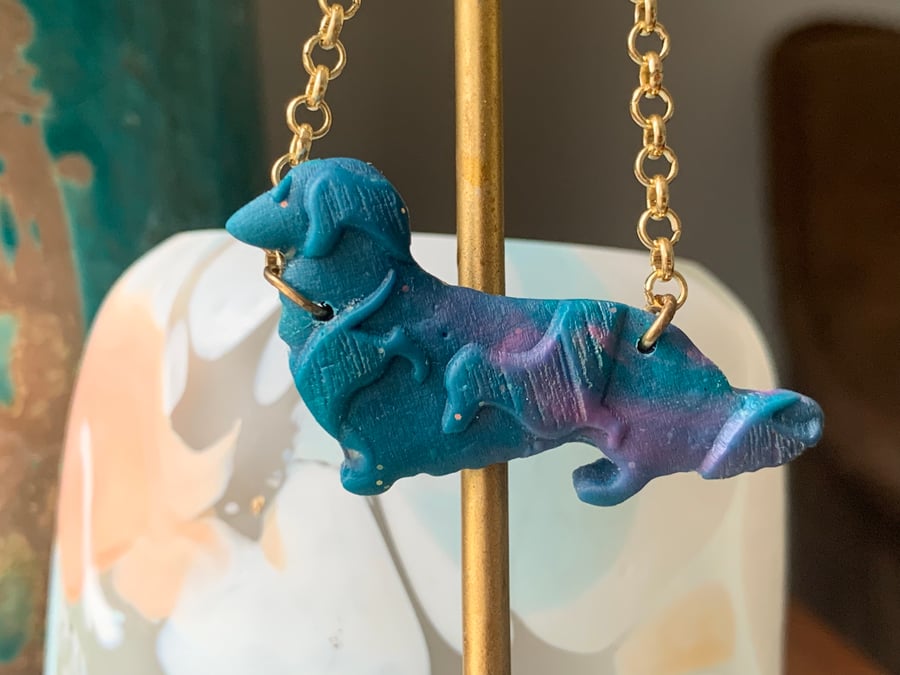 Image of Dachshund necklace double sided