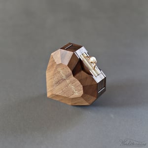 Image of Engagegement ring box - rotating heart shape ring holder by Woodstorming