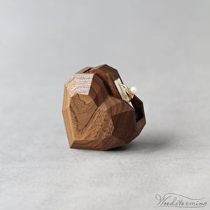 Image of Engagegement ring box - rotating heart shape ring holder by Woodstorming