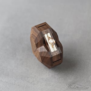 Image of Engagegement ring box - rotating heart shape ring holder by Woodstorming