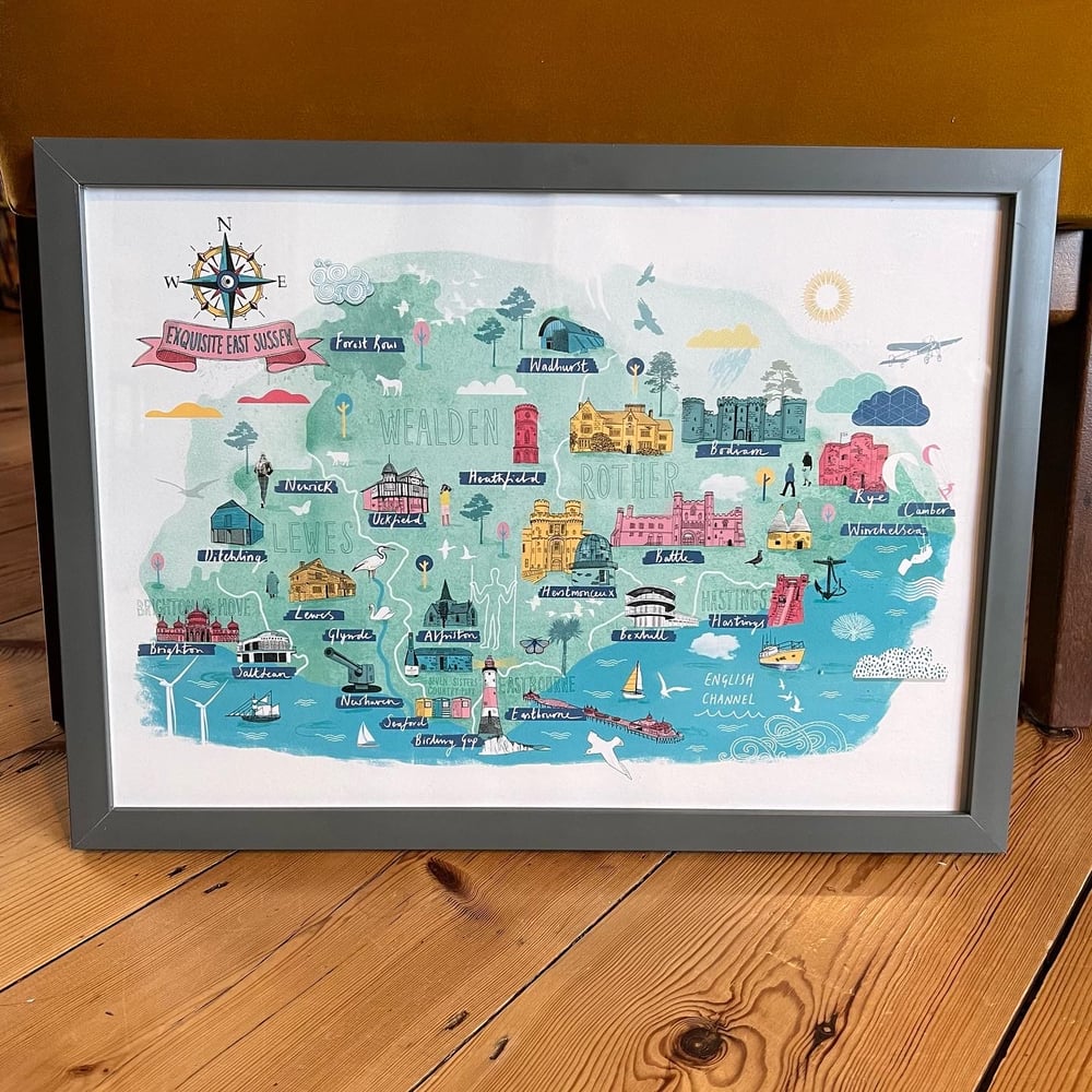 Image of Exquisite East Sussex Map